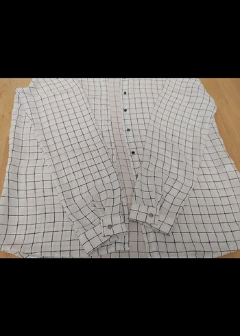 Ekoseli Uzun Kollu Kadın Keten Gömlek - Görsel 3