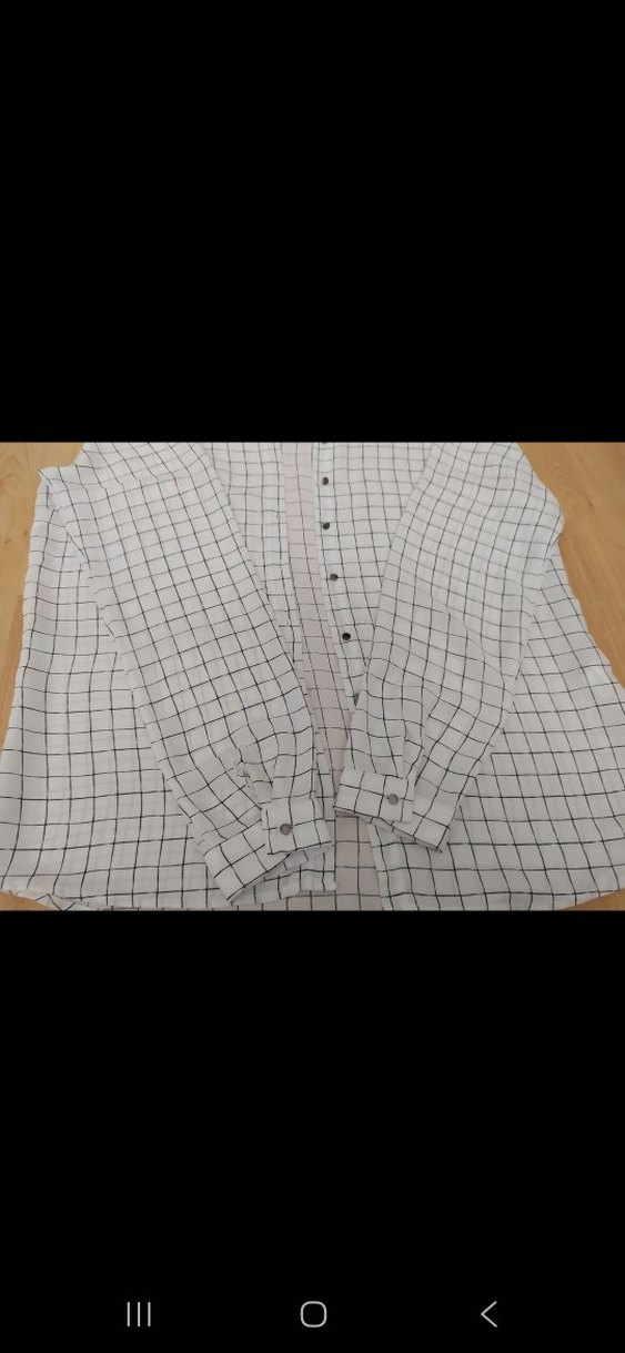 Ekoseli Uzun Kollu Kadın Keten Gömlek - Görsel 3