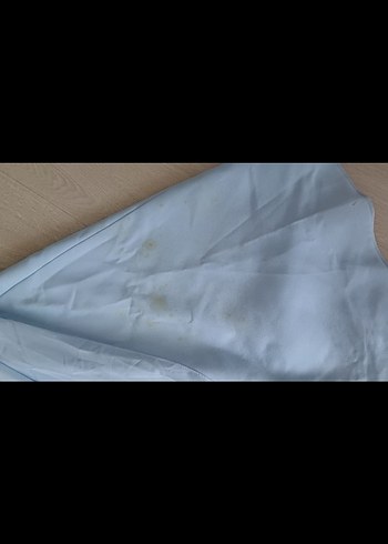 Boncuk İşlemeli V Yaka Mavi Abiye Elbise - Görsel 4