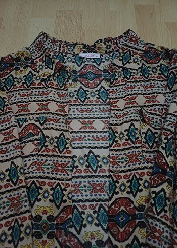 Bohem Çok Renkli Uzun Kollu Gömlek - Görsel 2