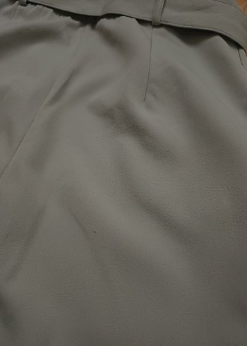 Su Yeşili Kemerli Midi Kumaş Pantolon - Görsel 4