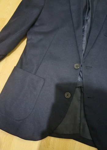 Lacivert Düğmeli Erkek Ofis Takım Elbise Ceketi - Görsel 2