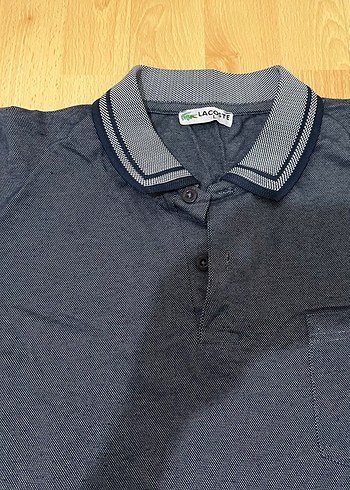 Gri Denim Polo Yaka Rahat Kesim Tişört - Görsel 2