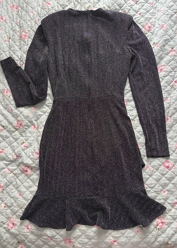 Koton Koton partywear simli koyu gri elbise
