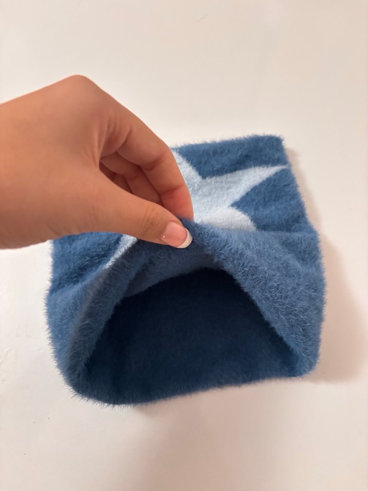 star yıldız desenli mavi bere - Görsel 4