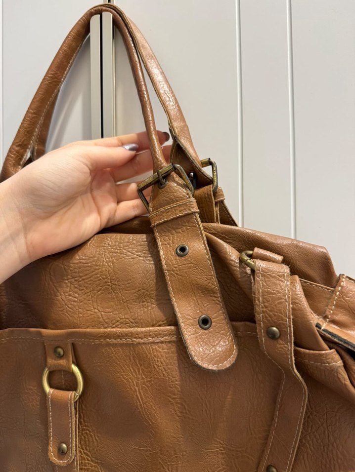 vintage thrifted bag kahverengi — görsel 4/8