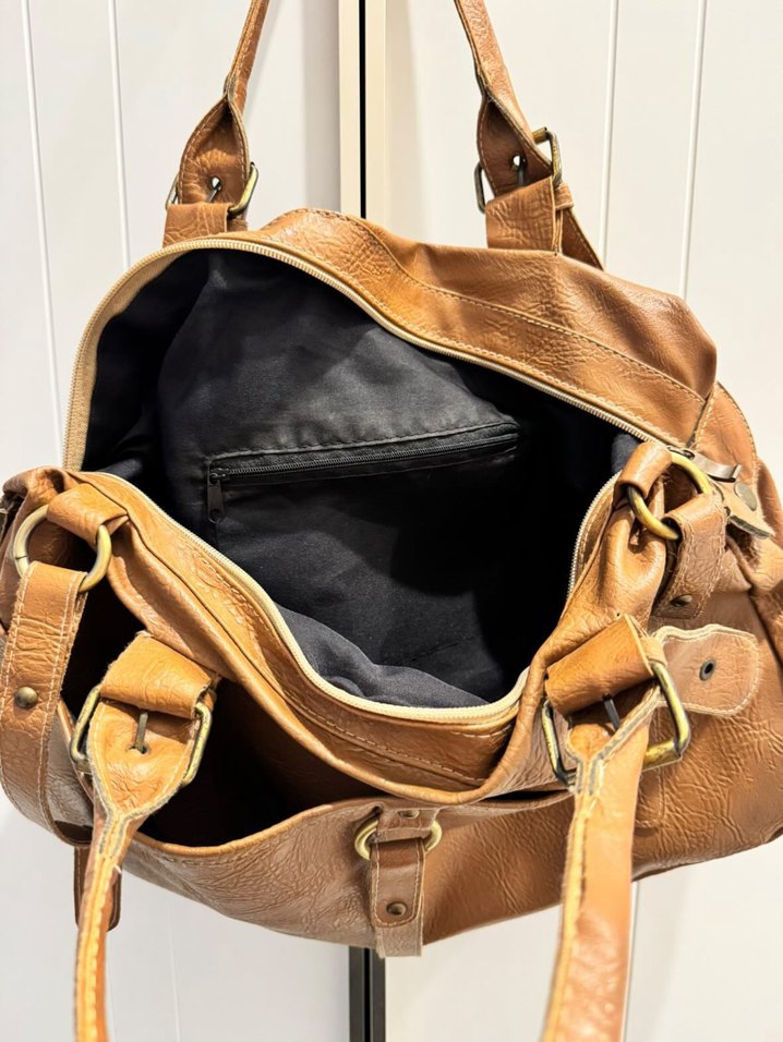 vintage thrifted bag kahverengi — görsel 6/8
