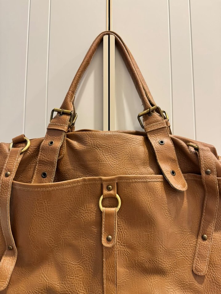 vintage thrifted bag kahverengi — görsel 2/8