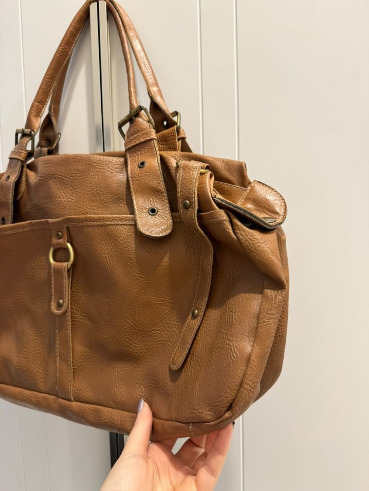 vintage thrifted bag kahverengi — görsel 3/8