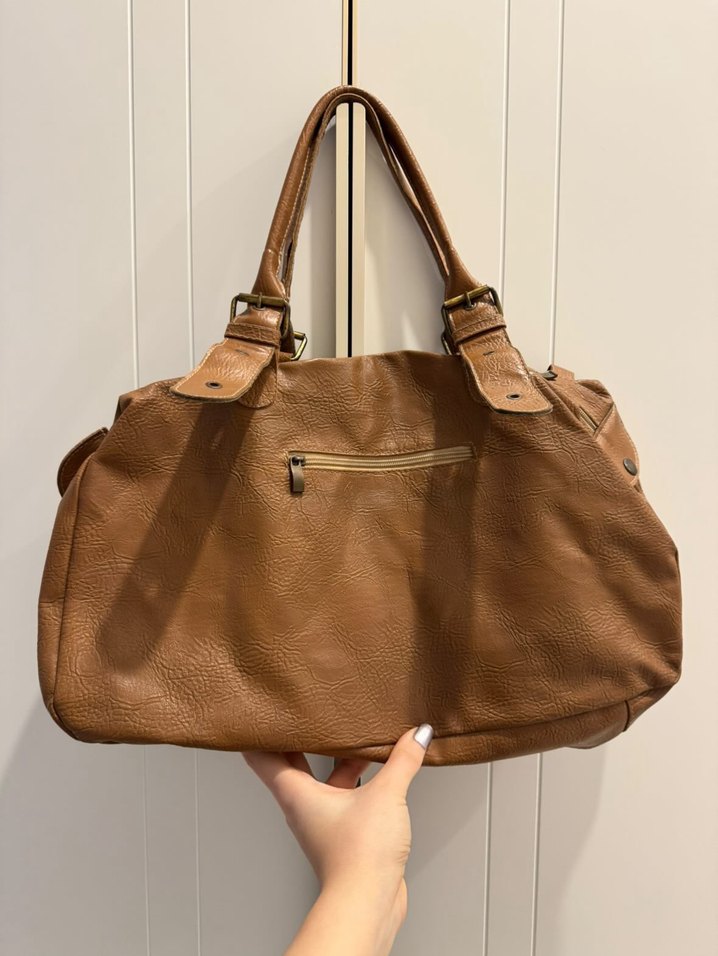 vintage thrifted bag kahverengi — görsel 5/8