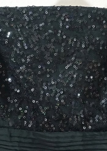 Siyah Straplez Pilili Midi Elbise - Görsel 9