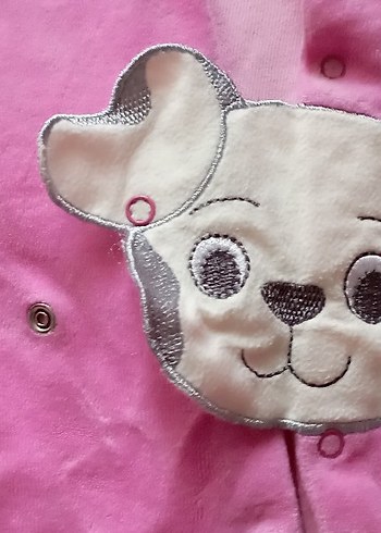 Düğmeli Gri-Pembe Nakışlı Köpek Kıyafeti - Görsel 3