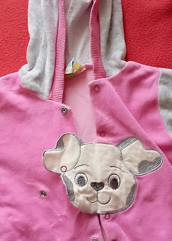 Düğmeli Gri-Pembe Nakışlı Köpek Kıyafeti - Görsel 2