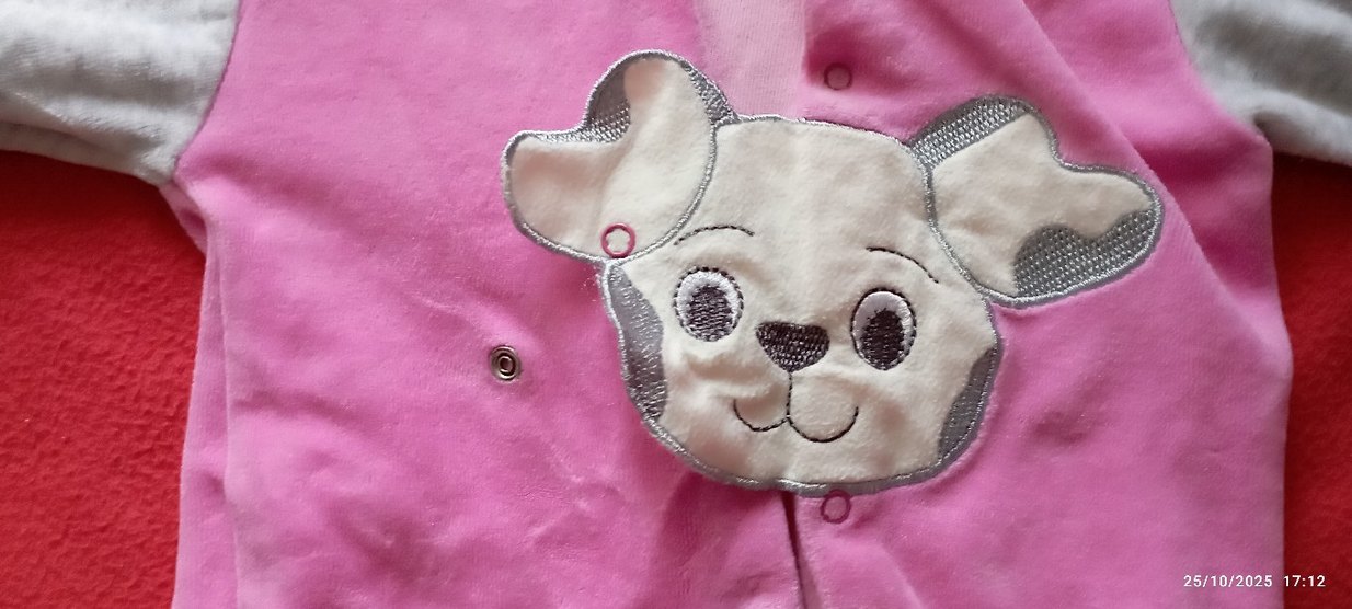 Düğmeli Gri-Pembe Nakışlı Köpek Kıyafeti - Görsel 3