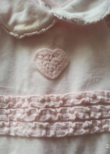 Dantel Detaylı pudra Bebek Tulum - Görsel 3