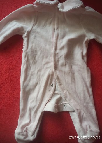 Dantel Detaylı pudra Bebek Tulum - Görsel 4