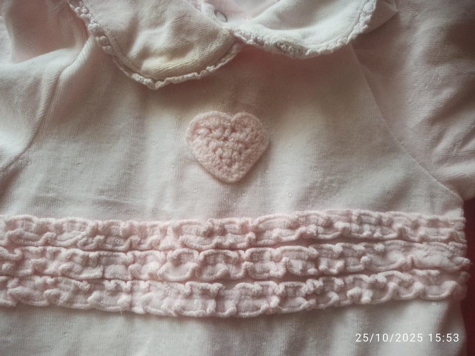 Dantel Detaylı pudra Bebek Tulum - Görsel 3