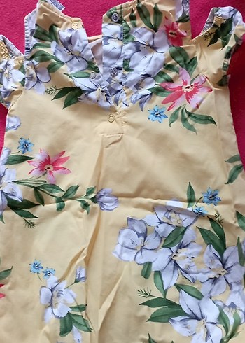 Sarı Bohem Çiçek Desenli bebek tulumu - Görsel 4