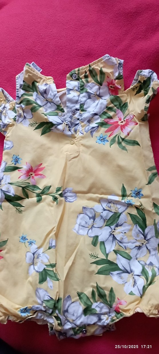 Sarı Bohem Çiçek Desenli bebek tulumu - Görsel 4