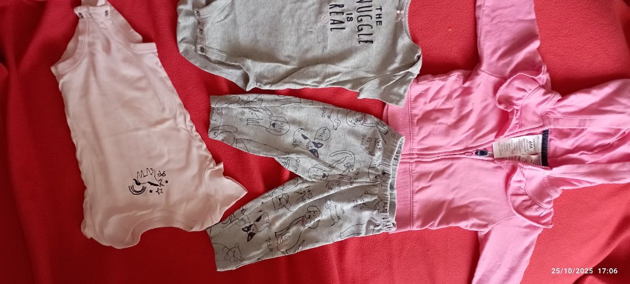 Kız Çocuk Gri Pamuklu Uzun Kollu esofman - Görsel 2