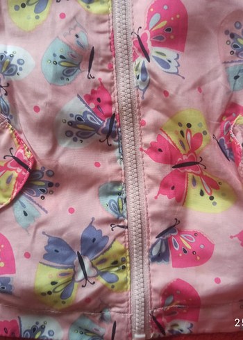 Renkli Baskılı Kız Yağmurluğu Fermuarlı - Görsel 5