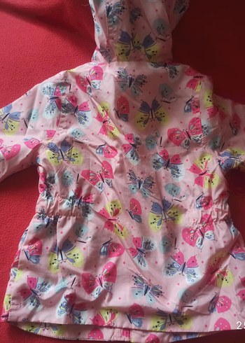 Renkli Baskılı Kız Yağmurluğu Fermuarlı - Görsel 3