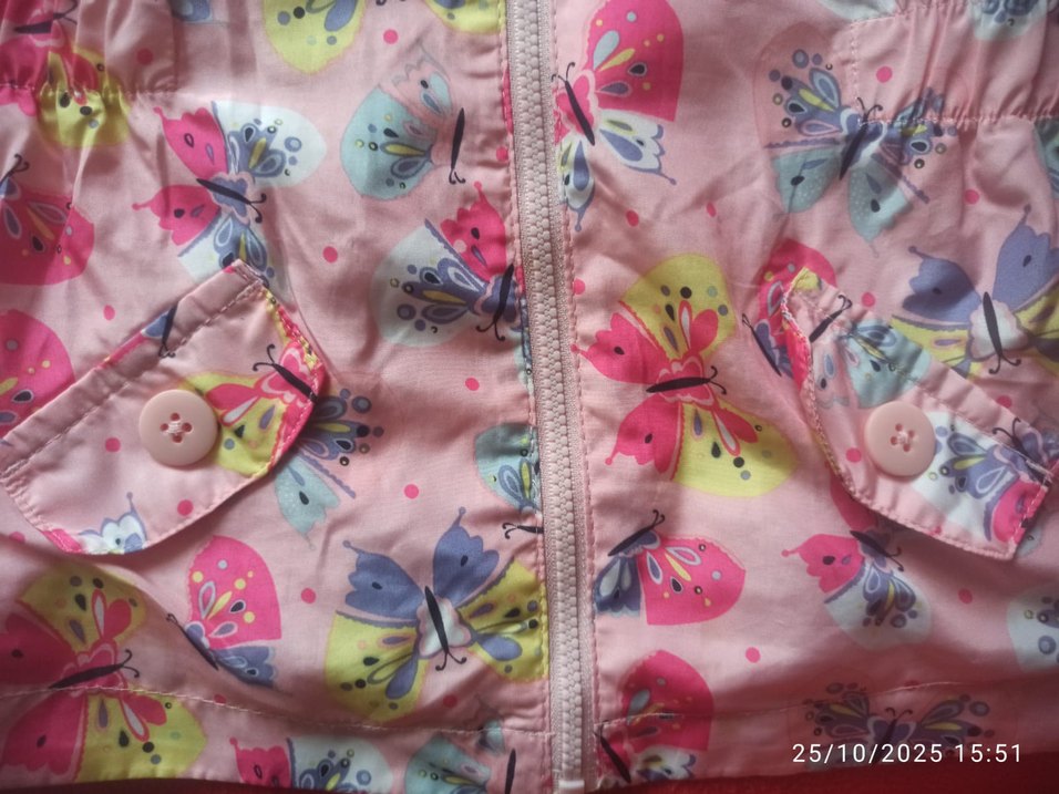 Renkli Baskılı Kız Yağmurluğu Fermuarlı - Görsel 5