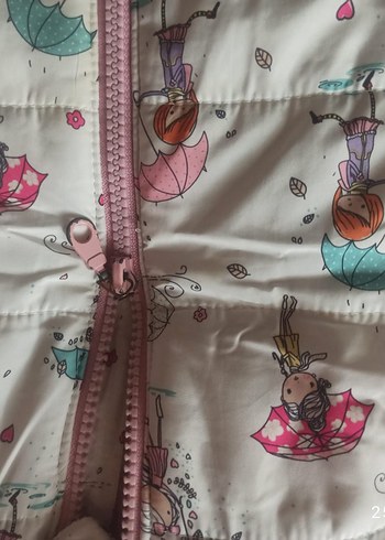 Kız Çocuk Baskılı Fermuarlı Yelek - Görsel 5