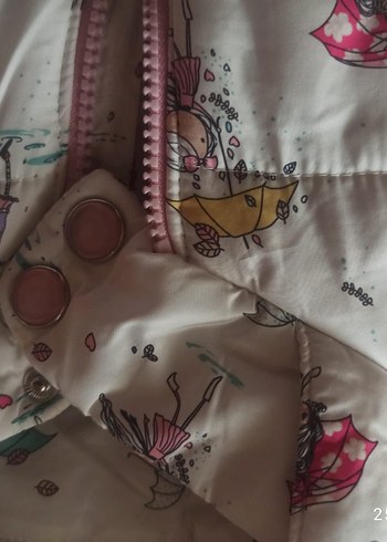 Kız Çocuk Baskılı Fermuarlı Yelek - Görsel 7