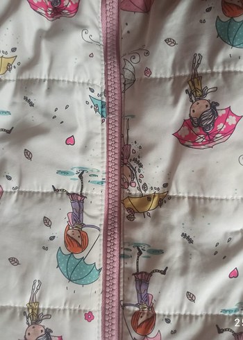 Kız Çocuk Baskılı Fermuarlı Yelek - Görsel 4