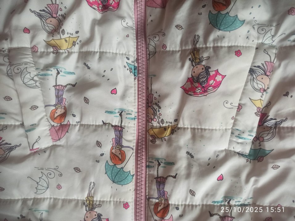 Kız Çocuk Baskılı Fermuarlı Yelek - Görsel 4