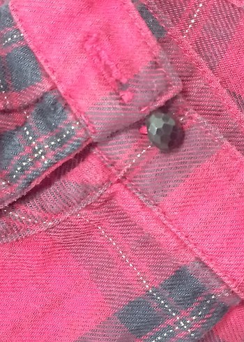 Kız çocuk Bordo Düğmeli Uzun Kollu Gömlek - Görsel 3