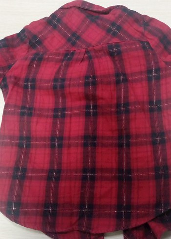 Kız çocuk Bordo Düğmeli Uzun Kollu Gömlek - Görsel 8