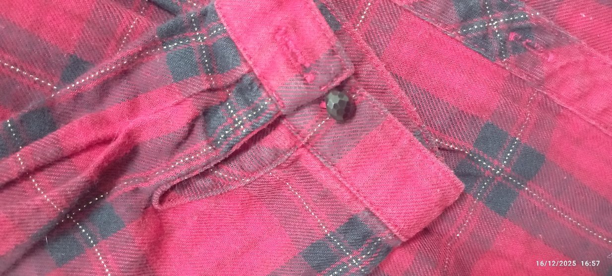 Kız çocuk Bordo Düğmeli Uzun Kollu Gömlek - Görsel 3