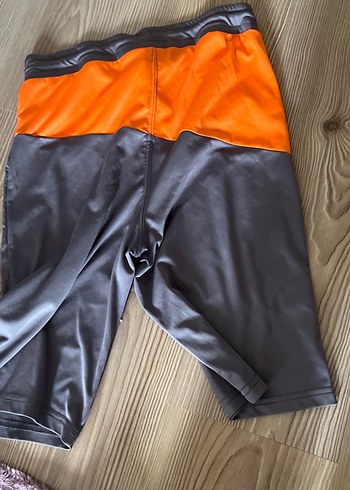 Turuncu Gri Bel Bantlı Spor Şort - Görsel 3