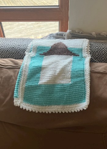 Kız Çocuk Turkuaz Örgü Yelek - Görsel 2