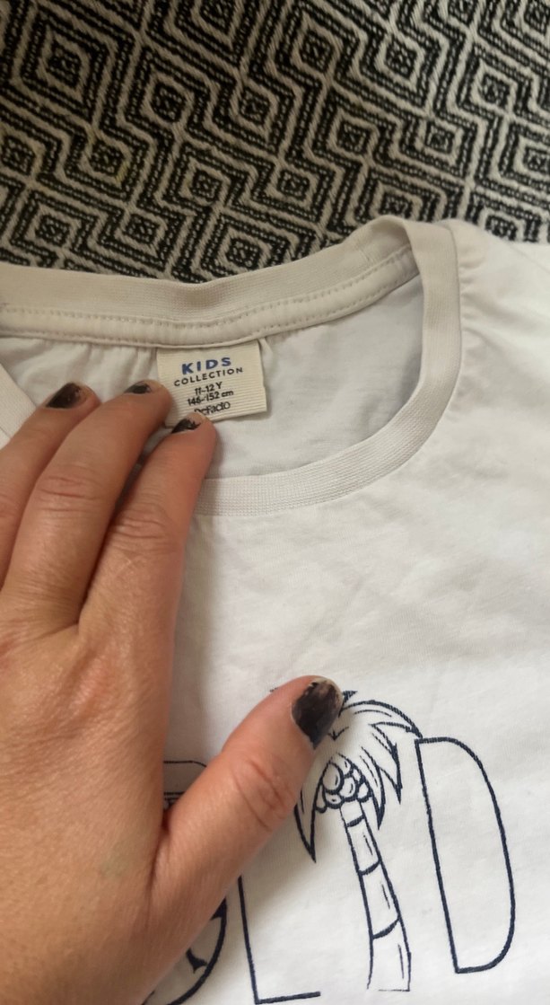 Baskılı Beyaz Hamile Tişörtü - Görsel 2