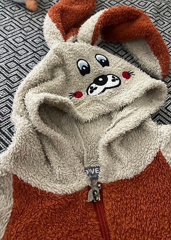 Erkek Bebek Örgü Kahverengi Tulum - Görsel 2