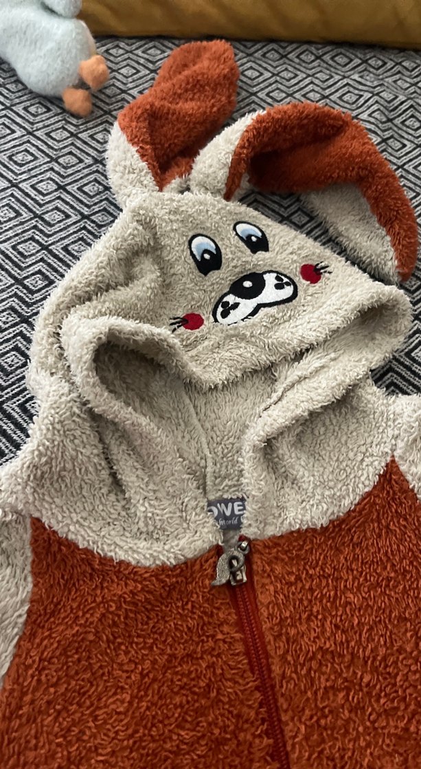 Erkek Bebek Örgü Kahverengi Tulum - Görsel 2