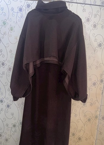 Kahverengi Uzun Kollu Uzun Elbise - Görsel 5