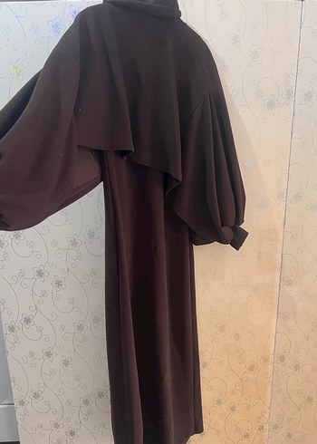 Kahverengi Uzun Kollu Uzun Elbise - Görsel 3