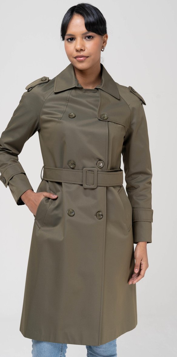 Kemerli Bej Midi Trençkot - Görsel 2