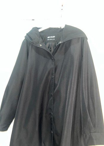 Siyah Düğmeli Midi Kadın Yağmurluk - Görsel 6