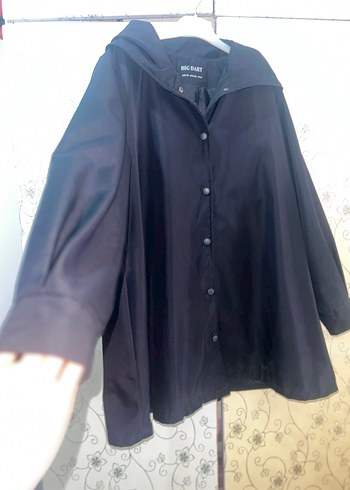 Siyah Düğmeli Midi Kadın Yağmurluk - Görsel 7