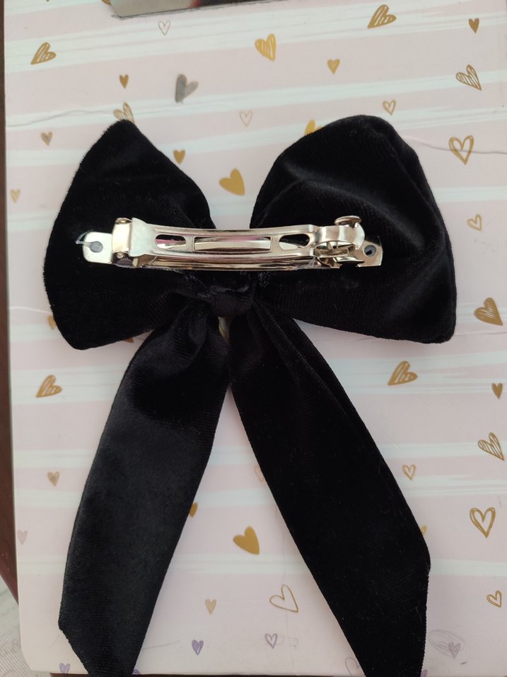 Klasik Siyah Kadife Fiyonk Saç Aksesuarı - Görsel 2