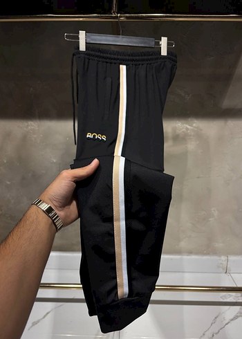 Siyah Nakışlı Fermuarlı erkek Eşofman Takımı - Görsel 2