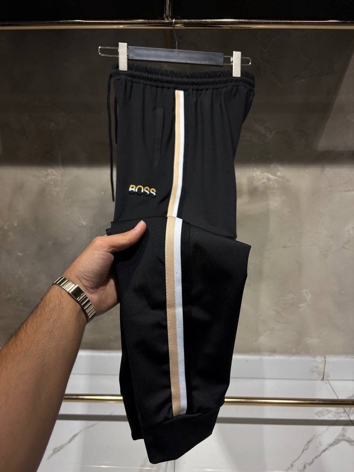 Siyah Nakışlı Fermuarlı erkek Eşofman Takımı - Görsel 2