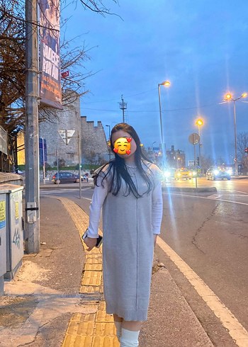 Uzun, bol kesim, etnik desenli kadın kaban - Görsel 3