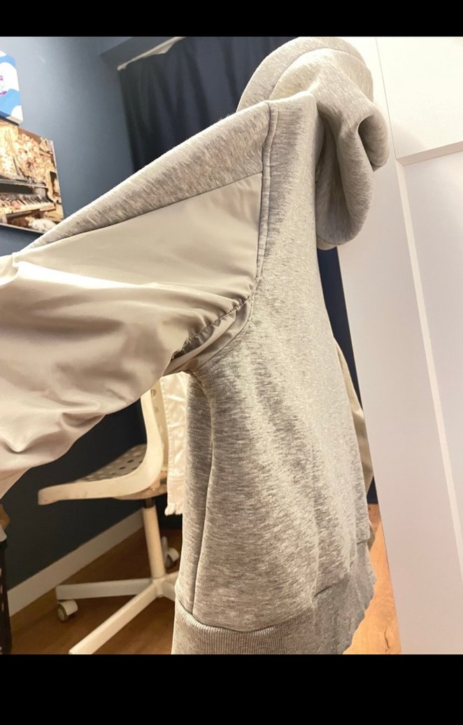 Gri Kapüşonlu Fermuarlı Kadın Sweatshirt - Görsel 2