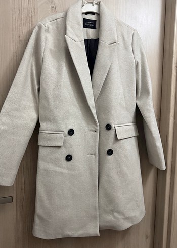 Defacto Düğmeli Gri Kadın Kaban - Görsel 2